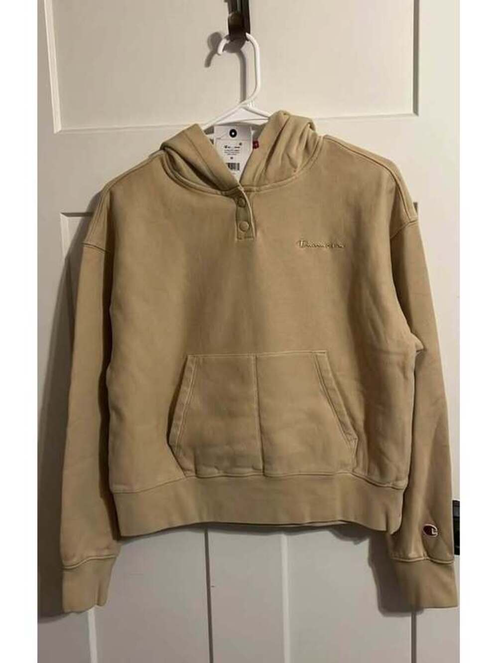 Champion Snap Pullover Hoodie in Irish Cream women’s XS
